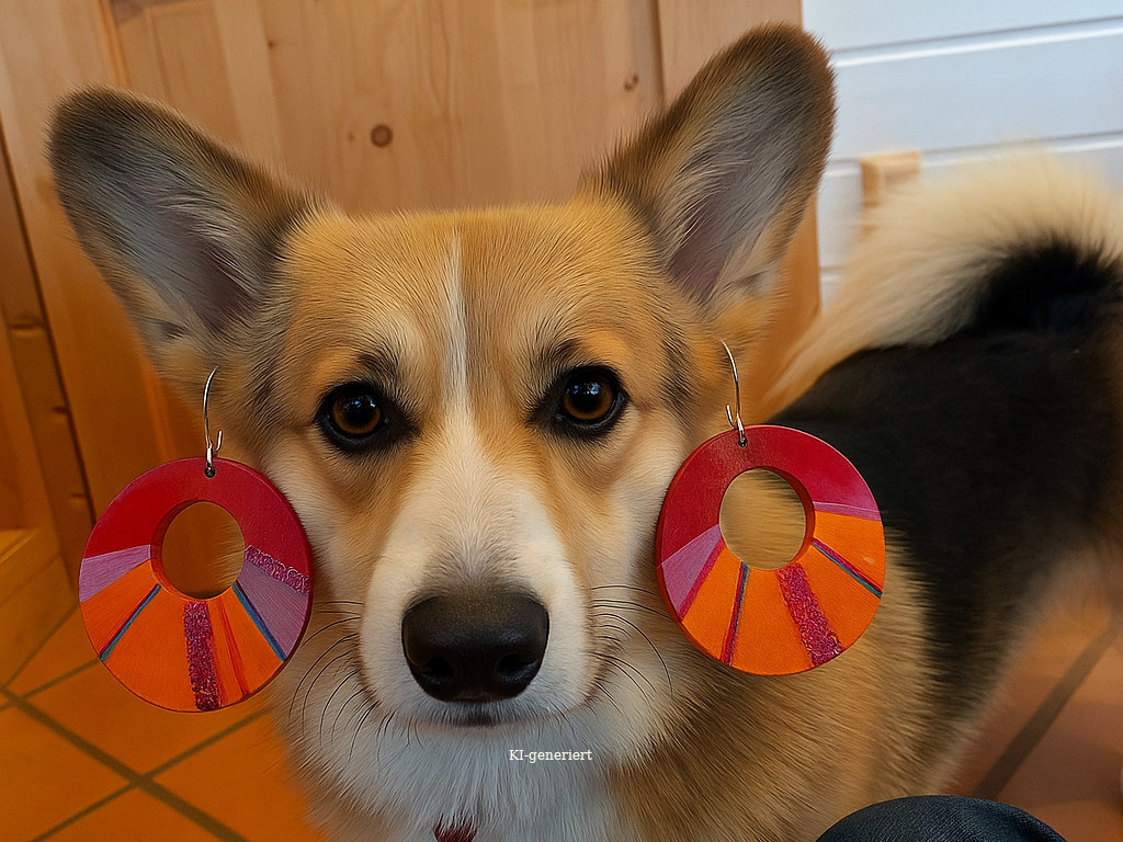 Corgi-Liebe und Ohrringliebe